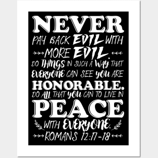 Romans 12:17-18 Posters and Art